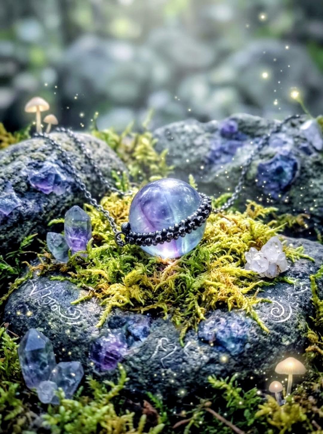 Fluorite Sphere Necklace