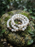 white stripe agate beaded bracelet